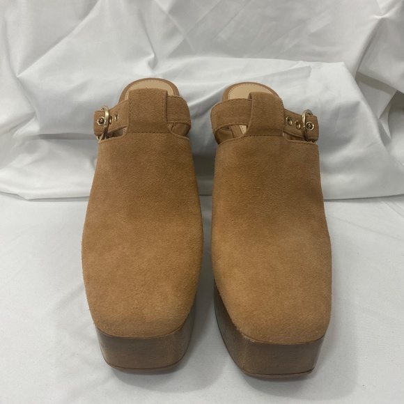 Gianni Bini Sotelo Suede Platform Clogs In Tan Women's size 8.5M - Picture 5 of 14